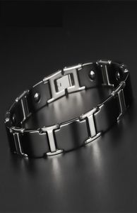 Korean Mens Fashion Popular Health Bracelet Male keramische braclet Black Tungsten Steel Energy Magnetic Therapy Bileklik8547409