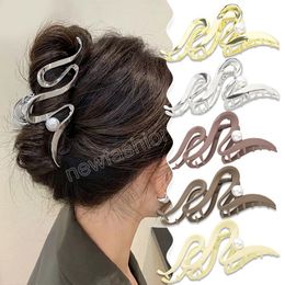 Coréen Métal Géométrique Cheveux Griffe Barrettes Or Argent Creux Élégant Pince À Cheveux Crabe pour Femmes Fille Cheveux Accessoires De Mode