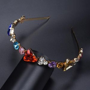 Coréen Métal Bandeau Femme Baroque Verre Cristal Simple Bandeau De Luxe Strass Cheveux Accessoires Bijoux Cadeau Clips Barrettes