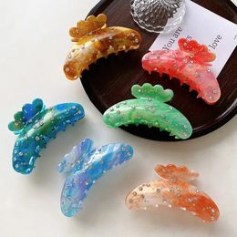 Koreaanse Nieuwe Mode Hoge Kwaliteit Strass Bezaaid Haar Clip Zoete 10.7 cm Grote Acryl Shark Clip Voor Elegante Meisjes