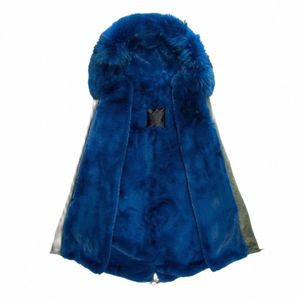 Coréen Nouveau Style Fiable Armée Vert Manteaux De Fourrure Doublure Chaude Outwear Élégant Bleu Veste D'hiver Mâle Fourrures Parka n9iJ #