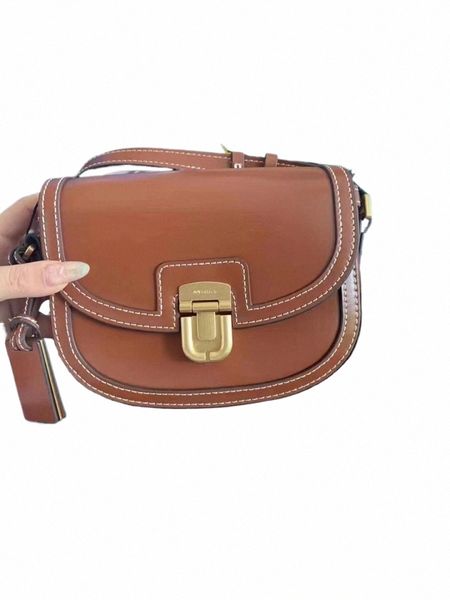 Sac à bandoulière de luxe de marque de niche coréenne pour femmes de haute qualité en cuir dame petit sac de selle femme Fi Menger sac a2Qp #