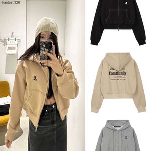 Koreaanse niche -ontwerper Trendy Brand 23 herfst/winterbrief afdrukken Hooded Looped instant inkt hoodie losse jas