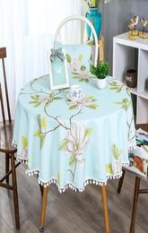 Colorde à nappe pastorale en dentelle pastorale coréenne couverture de table imperméable à imprimé floral