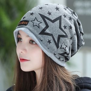 Personnalité coréenne motif étoile casquettes pour femmes automne hiver mode fraîche unisexe bonnet chapeau multi-fonction Pile Turban accessoires HCS206