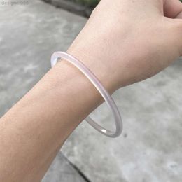 Bracelet d'agate blanc congelé en litchi coréen pour femmes glace pour les filles à travers un bracelet jingle mince