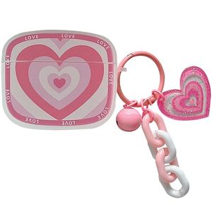 Koreaanse roze liefde hangers oortelefoonkoffers voor luchtpods Apple AirPods 1 2 3 Pro Wireless Bluetooth Soft Protective Cover Layging Box