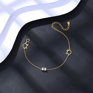 Coréen plaqué or 18 carats mignon chat fille bracelet brillant zircon mode doux bracelet bijoux cadeau