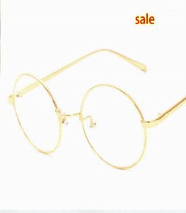 Coréen rétro Rétro Full Rim Gold Eyeglass Frame Nerd Metal mince Métal joli Spectacles vintage Computer Round Unisexe Black Gold17878022