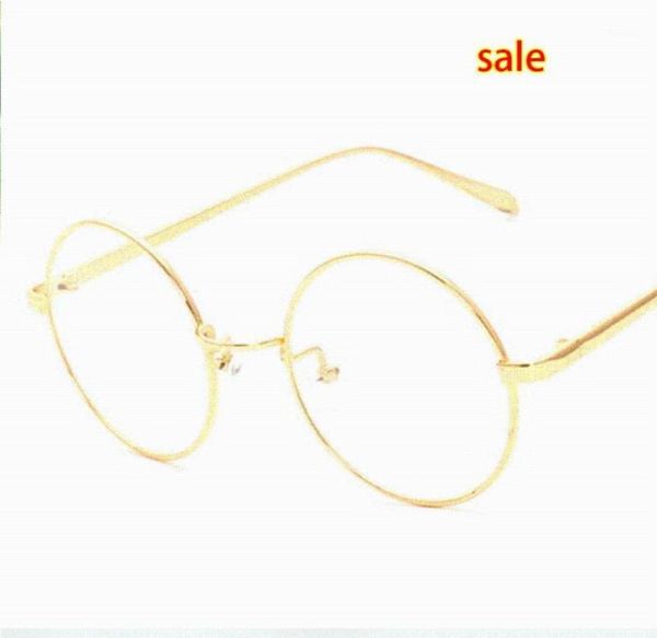 Marco de anteojos dorado retro coreano, montura completa, Metal fino, estilo bonito, gafas Vintage, ordenador redondo, Unisex, negro, dorado 12250609