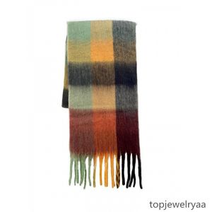 Écharpe coréenne de styliste, plaid arc-en-ciel chaud d'hiver, plus épais, couleur 240x35, écharpe épaisse pour femmes, écharpe à carreaux de haute qualité