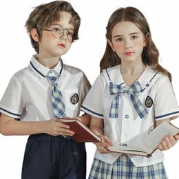 Uniforme scolaire coréen Maternelle 100-175cm Vêtements d'été British College Style Enfants Costume d'élève primaire Japonais m8aL #