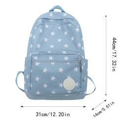 Korean Schoolbag Star Print Backpack Grote capaciteit schouders tas voor tienermeisjes 2023 Travel Back Packs Harajuku Mochila
