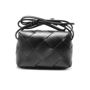 Koreaanse lente en zomer nieuwe stijl kleine vierkante tas cameratas lederen tas dames geweven tas veelzijdige crossbody schouder koehide damestas