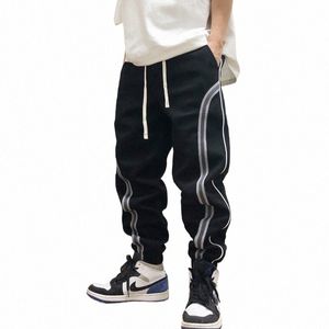 Coréen Streetwear Pantalon de survêtement rayé Hommes Vêtements Harajuku Casual Sport Baggy Pantalon Hip Hop Joggers Harajuku Pantalon de course R4BC #