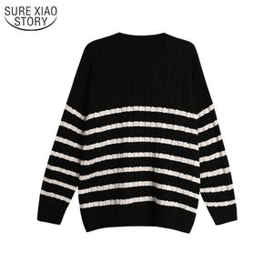 Coréen twusted twist Couleur Pull long Pull Femmes Automne et hiver Pull lâche Pull Casual Knitwear Pull Femme 11947 210508