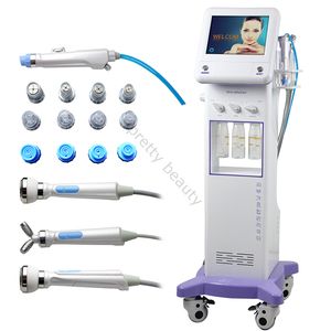 Estilo coreano 5 en 1 Refrigeración RF Microcorriente Estiramiento facial Masaje ultrasónico Hidrafacial Microdermoabrasión Hydro Aqua Peeling Máquina facial