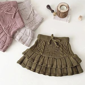 Style coréen automne printemps bébé fille courte jupe enfants vêtements enfants pp shorts bébé filles solides couleurs tricots shorts 240328