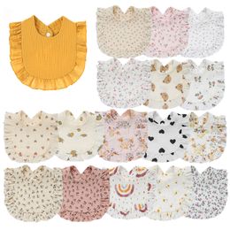 Style coréen bébé alimentation bavoir bavoirs à volants Floral nourrissons salive serviette doux coton burp tissu pour nouveau-né bambin enfants bavoirs
