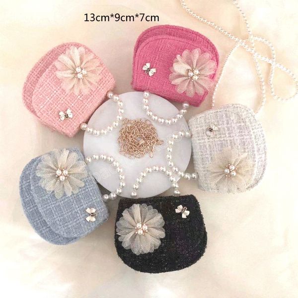 Mini sac à main Style coréen pour enfants, sac à bandoulière princesse fleur mignon pour filles, petite pochette pour pièces de monnaie, sacs purs et sacs pour petites filles
