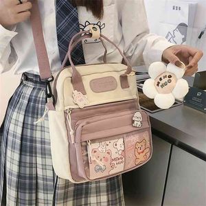 Korean Style Cute Mini Backpacks Women Waterproof Nylon Small Shoulder Bags for Teenage Girls Schoolbags Flower Travel Backpack 210911