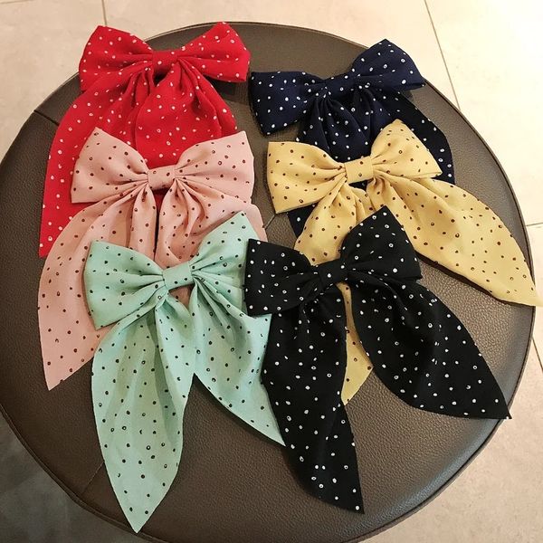 Pinzas para el cabello con lazo grande y flores de estilo coreano para mujer, horquillas elegantes con cola de caballo, accesorios para el cabello para niña, pasador de regalo al por mayor