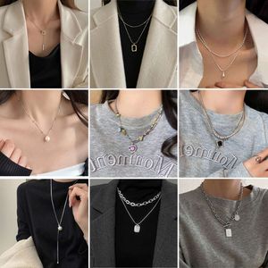 Collier de perles Double couche de Style coréen pour femmes, bijoux de transport à la mode