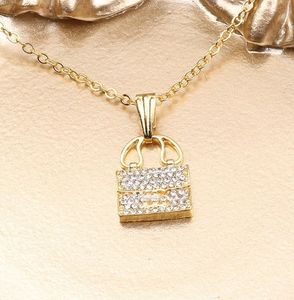 Koreaanse stijl mode nieuwe micro-ingelegde tas ketting eenvoudige mode diamant sleutelbeen ketting dames ketting