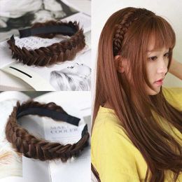 Style coréen tresses en arête de poisson perruque cerceau de cheveux bande de tresse torsadée antidérapante douce