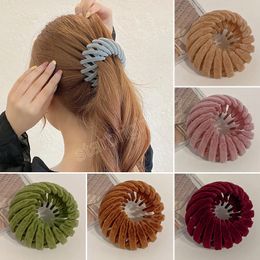 Style coréen flocage griffe de cheveux pour les femmes élégante queue de cheval boucle pince à cheveux épingle à cheveux nid d'oiseau expansion Hairgrip cheveux accessoires