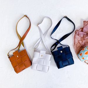 Style coréen enfants Mini sac à main mignon en cuir tissé sacs à bandoulière petite fille petite pochette à monnaie enfants sac à main