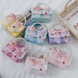 Koreaanse stijl kinderen portemonnees en handtassen 2021 schattige bloem mini crossbody tassen voor baby meisjes munten pouch peuter party portemonnee