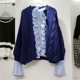 Koreaanse gebreide cardigan trui vrouwen herfst jas All-match meisjes dame losse oversize truien jumper A4471 210428