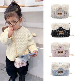 Koreaanse stijl kleine meisje portemonnees en handtassen schattige kinderen parel boog munt portefeuille baby meisjes crossbody tas kinderen portemonnee