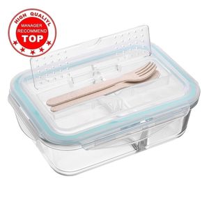 Koreaanse stijl lunchbox glazen magnetron Bento Food Storage School Voedselcontainers met compartimenten voor kinderen Y200429