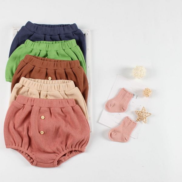 Style coréen Nouveau automne bébé bébé short beige beige brun marine rose rose coudre couvre-taies pant pant