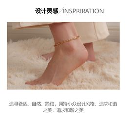 Style coréen nouveau titane acier Design d'intérêt spécial haricot cheville femmes léger luxe haute qualité plaqué 18K cheville classique