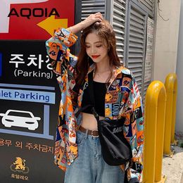 Style coréen Patchwork à manches longues en vrac femmes Blouse chemise y2k boutonné surdimensionné dames chemises printemps femme hauts vêtements 240111