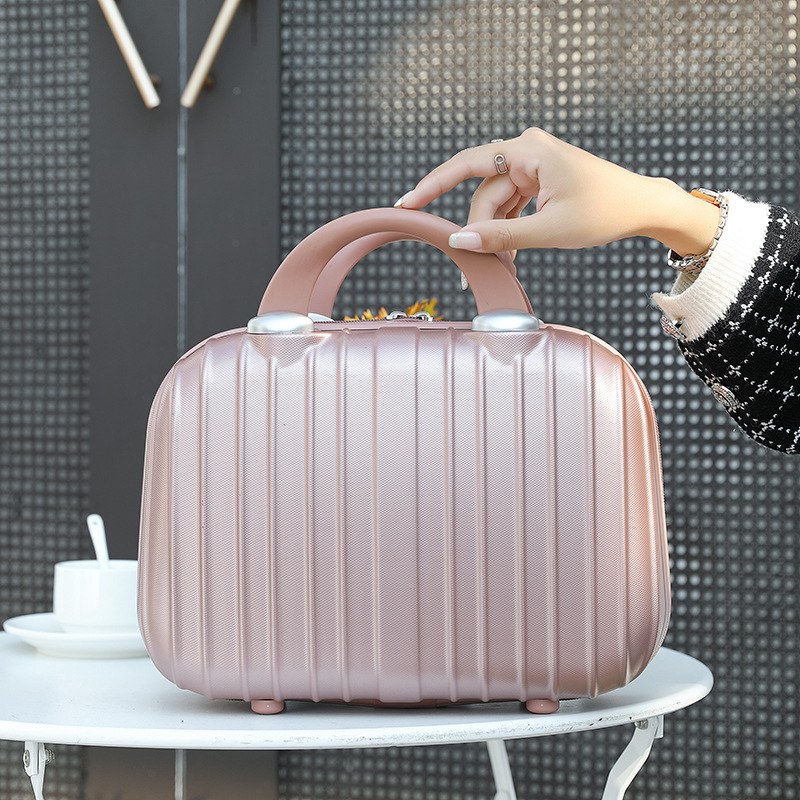 Valise portable de style coréen de 14 pouces, chariot de rangement de cosmétiques, sac à cosmétiques de voyage, valise avec LOGO anti-rayures