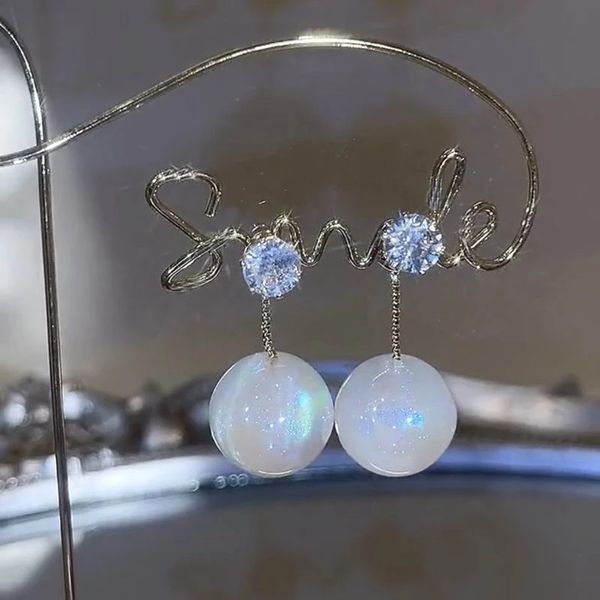 Style coréen brillant Zircon perle boucles d'oreilles 2021 nouveau Design élégant bijoux avant et arrière mignon Brincos Feminino
