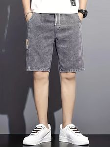Summer de style coréen Hommes noirs à jambe large de jean Shorts de la mode décontractée jeans Brand vêtements 240415