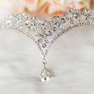 Style coréen femmes coiffes Autriche cristal fleur V forme goutte d'eau couronne diadème coiffure mariage mariée bijoux accessoire tête pièce