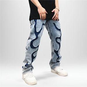 Korean Summer Stylish Luxury Mens Classic Jeans With Bear Print Stretch Hip-Hop Casual Cowboy Streetwear Boyfriend Jeans 240520
