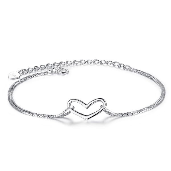 Bracelet à breloques coréen en forme de cœur doux pour femme, romantique, en argent s925 de haute qualité, bijoux pour la Saint-Valentin, la fête des mères, un mariage, un anniversaire, cadeau SPC