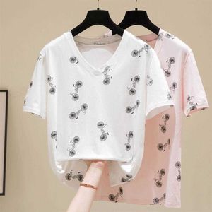 Koreaanse ulzzang chic grafische gedrukte oude school stijl oversized alle match vrouwen Tee tops vintage meisje erg coole t-shirts roze 210604