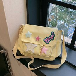 Version coréenne Instagram sac à bandoulière portable de tutorat étudiant à la mode, sac en toile, sac à bandoulière pour femme, sac de transport de grande capacité 240315