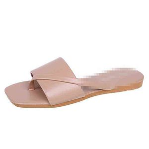 Koreaanse versie groot formaat zomer mode dragen visgraat sandalen vrouwen platte zachte zool cover teen strandschoenen