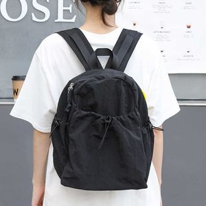 Version coréenne loisirs artistique toile sac à dos Ins plissé en nylon cordon sac à dos Internet célébrité mode Oxford tissu sac à dos 240315