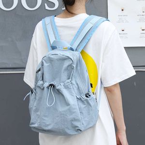 Version coréenne loisirs artistique toile sac à dos Ins plissé en nylon cordon sac à dos Internet célébrité mode Oxford tissu sac à dos 240315
