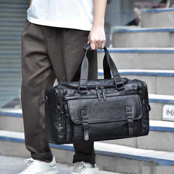 Bolso de mano para hombre versión coreana, bolso de viaje de gran capacidad, viaje de negocios, bandolera de un solo hombro, bolso de equipaje multifuncional, tendencia 231015 231106